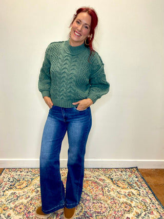 Ash Jade Cable Knit Sweater