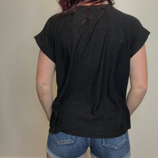 Black Cuffed Sleeve Tee