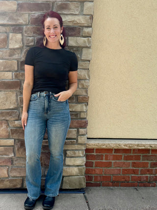 Judy Blue High Waisted Tummy Control Mid Wash Instant Classic Indigo Bootcut Jean Regular