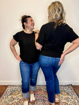 Vervet Mid Rise Dark Wash Ankle Straight Jeans