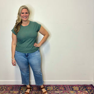 Ash Jade Cuffed Sleeve Tee