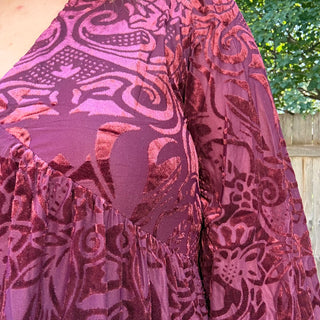Wine Deep V-neck Velvet Mini Dress