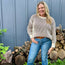 Brown Two Tone Crew Neck Sweater