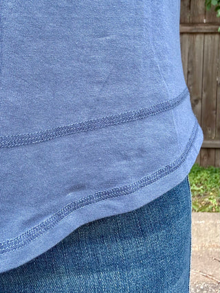 Ocean Blue Curve Pima Cotton Tee