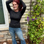 Black Basic Round Neck Long Sleeve
