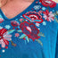 Teal Embroidered Dolman Top
