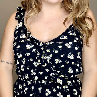 Daisy Flower Surplice Jumpsuit