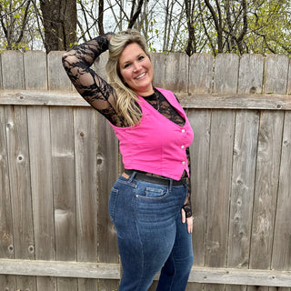 Judy Blue Pink Denim Vest