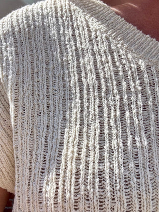 Cream Textured Sweater Vest Top