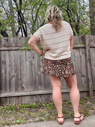Floral Drop Tier Skort