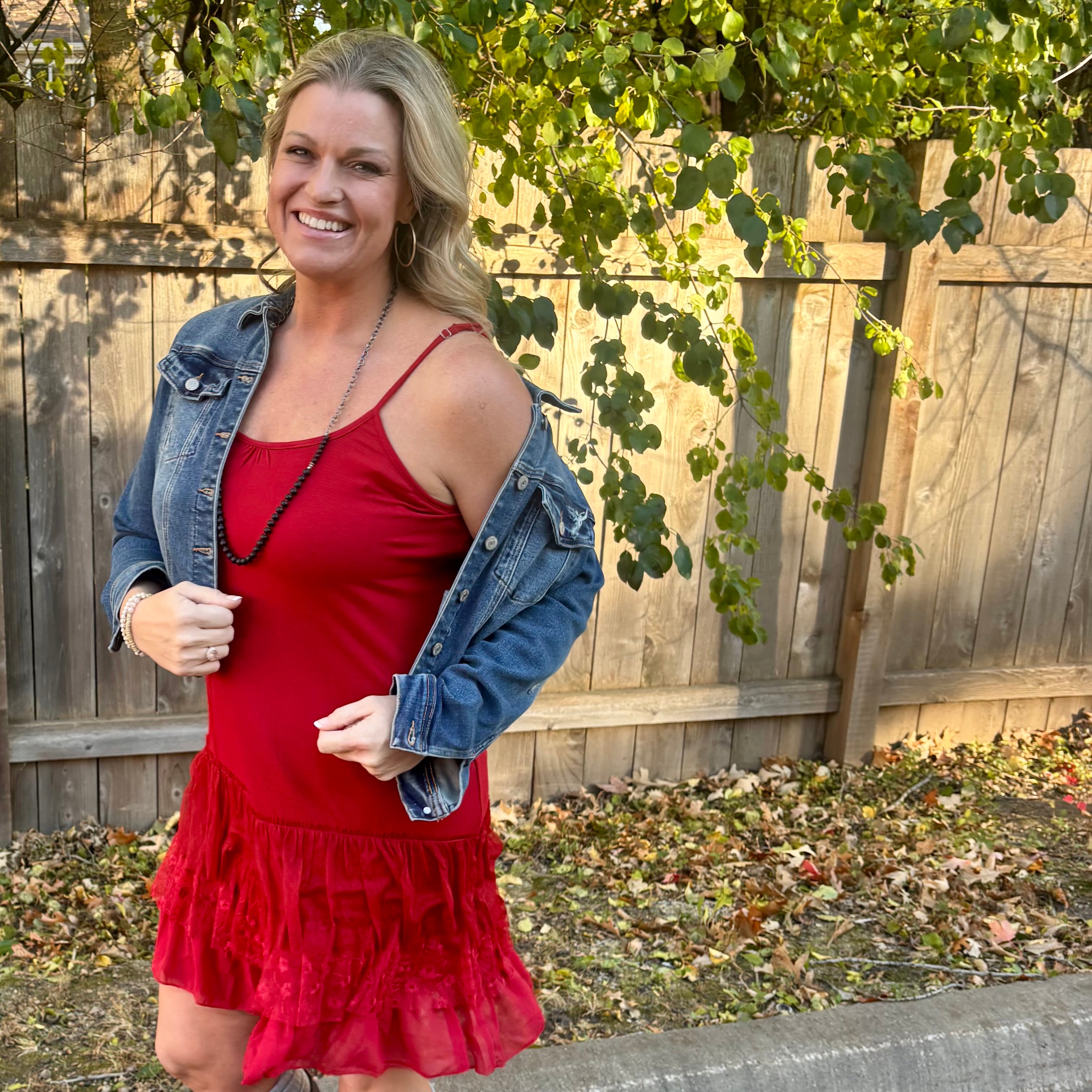Red Dress Extender with Adjustable Straps Red Dress Extender with Adjustable Straps