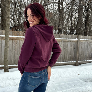 Deep Burgundy Zip Up Hoodie