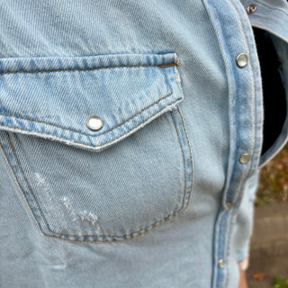 Risen Light Wash Denim Button Up Shirt