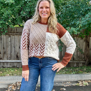 Color Block Textured Sweater
