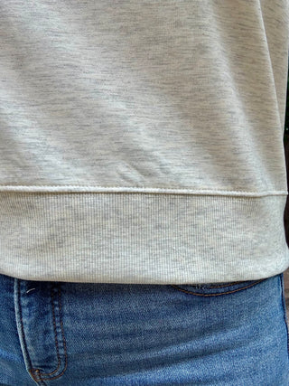 Heather Cream Half Zip Short Sleeve Pullover