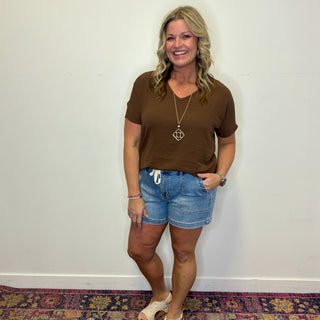 Brown Woven Airflow Short Sleeve