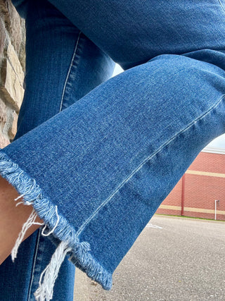 Risen High Rise Tummy Control Crop Straight Leg Jeans