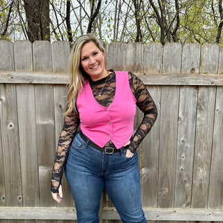 Judy Blue Pink Denim Vest