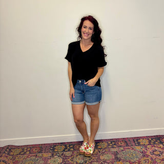 Black Woven Airflow Short Sleeve