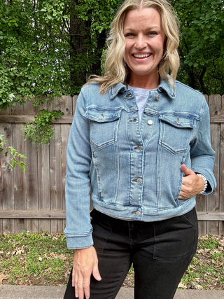 Judy Blue Light Denim Trucker Classic Jean Jacket