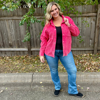 Fuchsia Corduroy Shacket