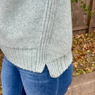 Rib and Seam Detailed Long Sleeve Sweater
