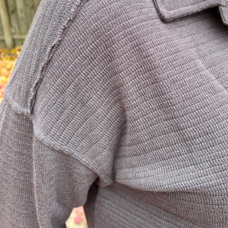 Charcoal Exposed Seam Long Sleeve