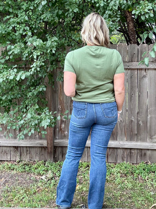 Steeped Sage Curve Pima Cotton Tee