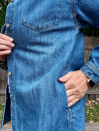 Risen Oversized Denim Shacket with Pockets