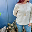 Sand Beige Long Sleeve Round Neck Waffle Knit Sweater