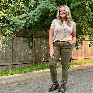 Judy Blue High Waisted Forest Green Boyfriend Jeans