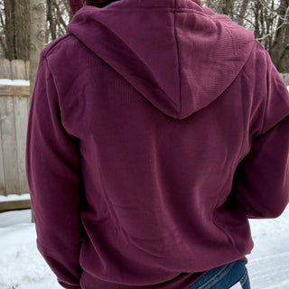 Deep Burgundy Zip Up Hoodie