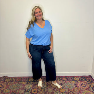 Periwinkle Woven Airflow Short Sleeve