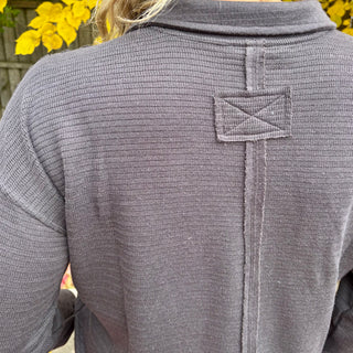 Charcoal Exposed Seam Long Sleeve