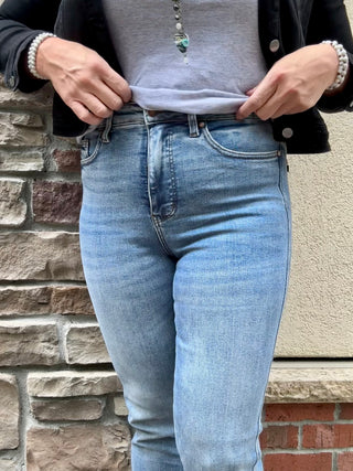 Judy Blue High Waisted Tummy Control Mid Wash Instant Classic Indigo Bootcut Jean Tall