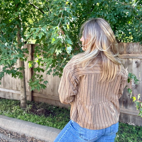 Corduroy Babydoll Button up Jacket