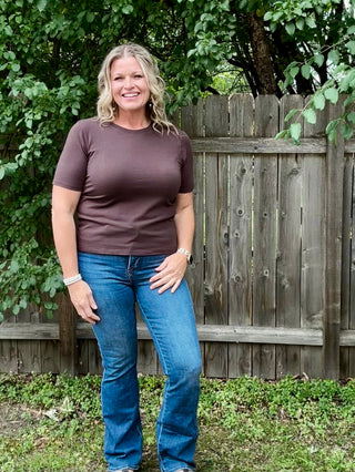 Dark Brown classic Boxy Fit Tee