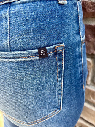 J21 eleven High Rise Wide Leg Jean with Double Waistband Detail