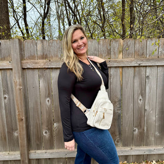 Black Basic Round Neck Long Sleeve