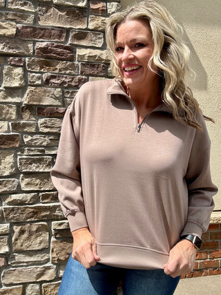 Cocoa Half Zip Pullover