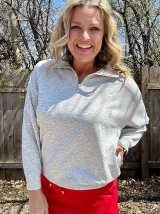 Heather Grey Half Zip Pullover