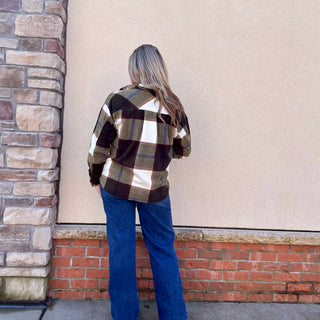 Olive Oversized Plaid Shacket