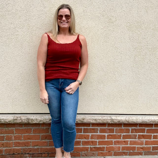 Red Ribbed Stretchy Cami