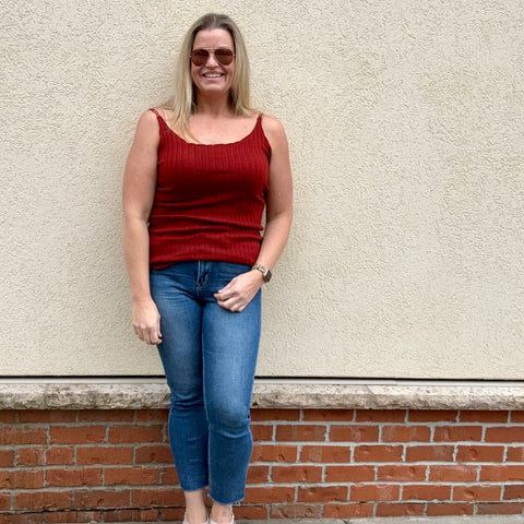 Red Ribbed Stretchy Cami