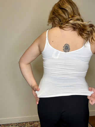 White Double Layered V-Neck Cami