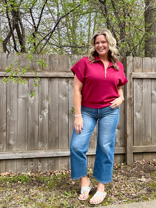 Cabernet Half Zip Short Sleeve Pullover
