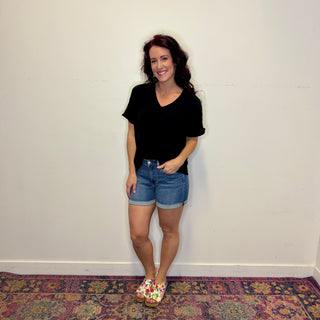 Black Woven Airflow Short Sleeve