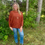 Rust Oversized Round Neck Dolman Sweater