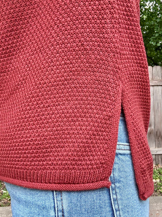 Dark Rust 4 Button Henley Sweater