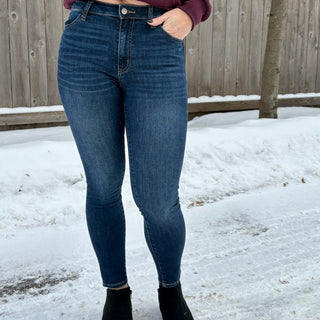 High Rise Dark Wash Skinny Jeans